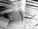 Nutrition information facts on assorted food labels